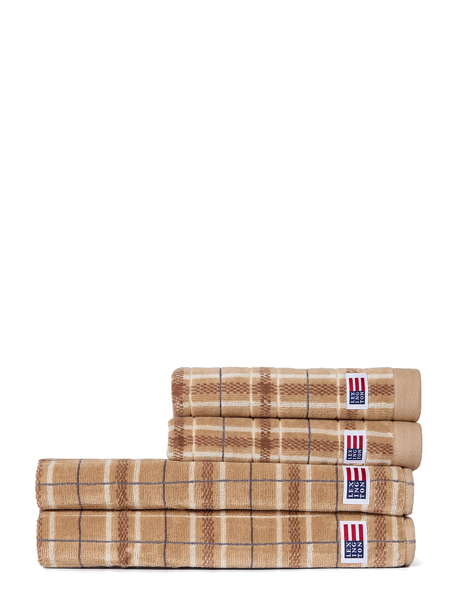 Lexington Home - Beige/Gray Checked Towel 50x70+70x130 Set of 2+2 - beige/gray/lt beige - 0