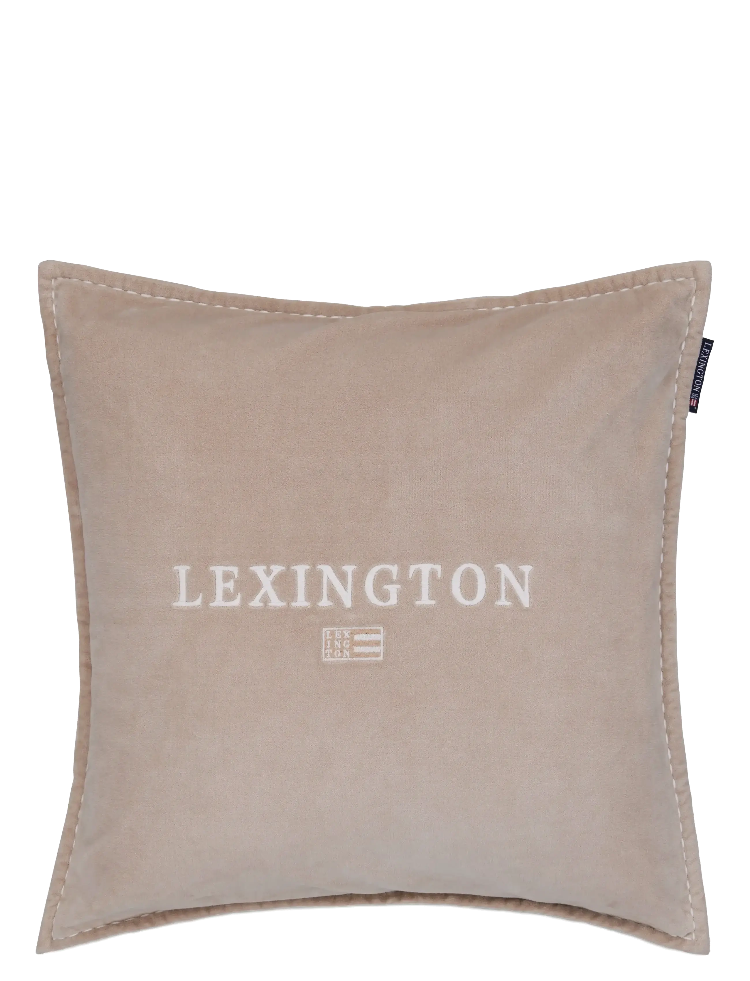 Lexington Home Logo Organic Cotton Velvet Pillow Cover, 50X50, Cushions & Blankets, Beige - Cushion Covers, Homeware
