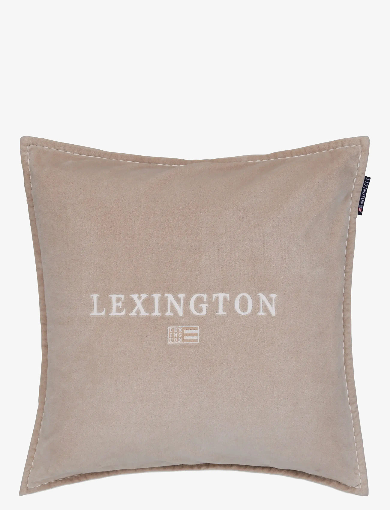 Lexington Home - Logo Organic Cotton Velvet Pillow Cover - shop by price - beige/white - 0