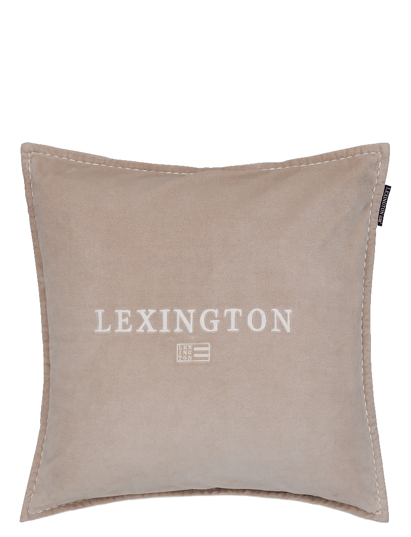 Lexington Home - Logo Organic Cotton Velvet Pillow Cover - nach preis einkaufen - beige/white - 0