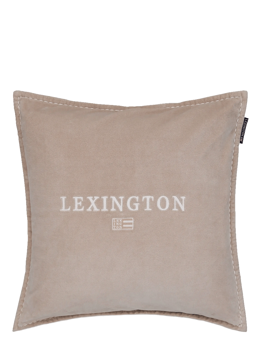Lexington Home - Logo Organic Cotton Velvet Pillow Cover - kissenbezüge - beige/white - 0