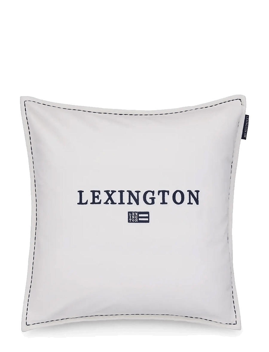 Lexington Home - Logo Organic Cotton Velvet Pillow Cover - kissenbezüge - white/navy - 0