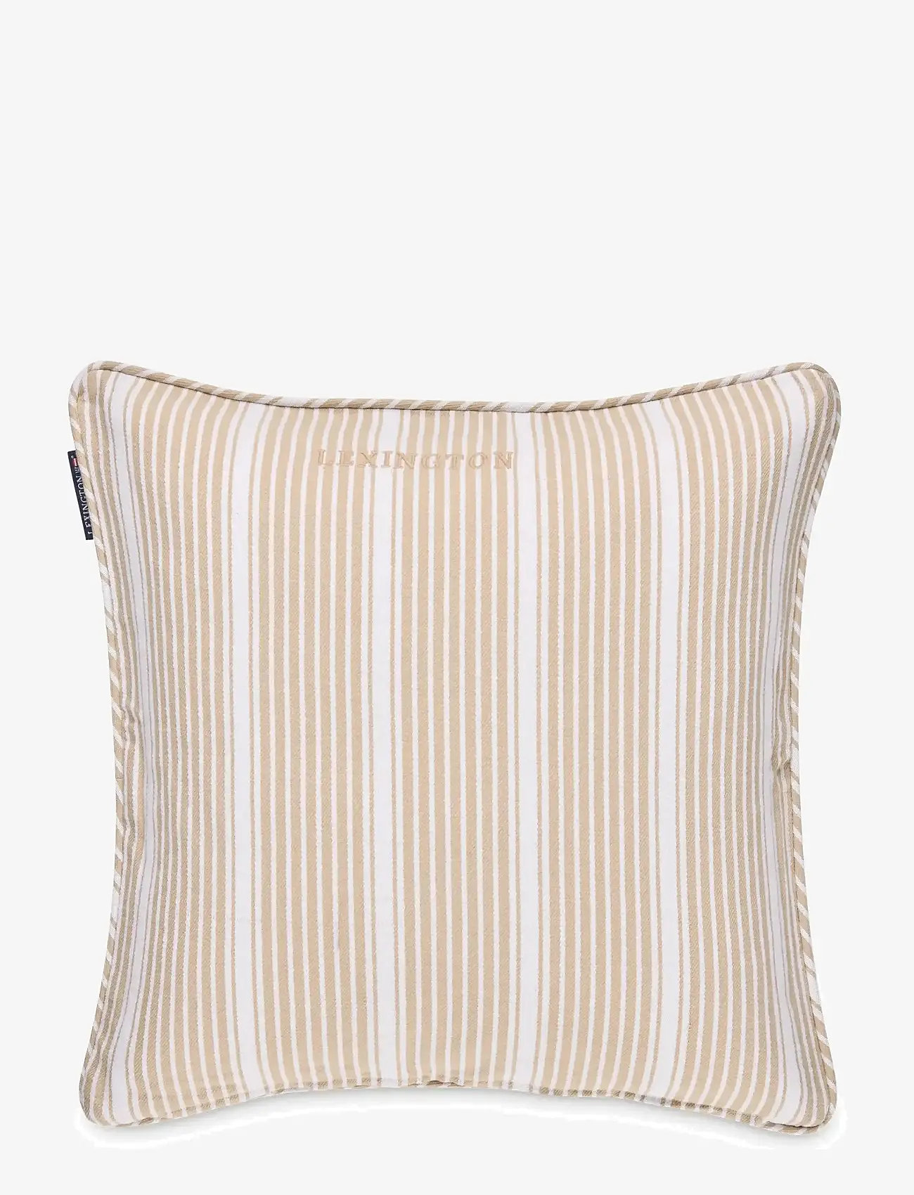 Lexington Home - Classic Striped Organic Cotton Twill Pillow Cover - kissenbezüge - beige/white - 0