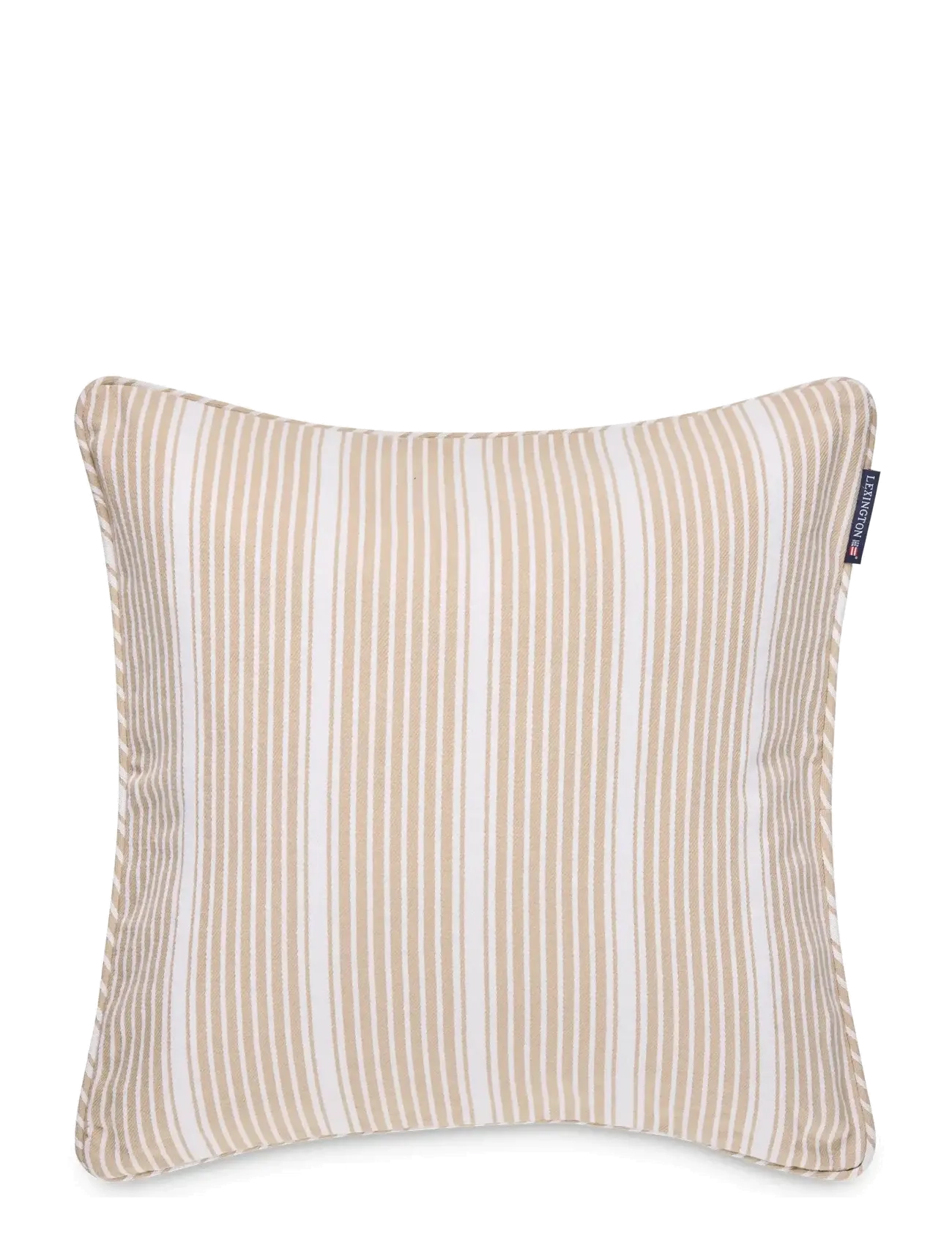 Lexington Home - Classic Striped Organic Cotton Twill Pillow Cover - coussins covers - beige/white - 1