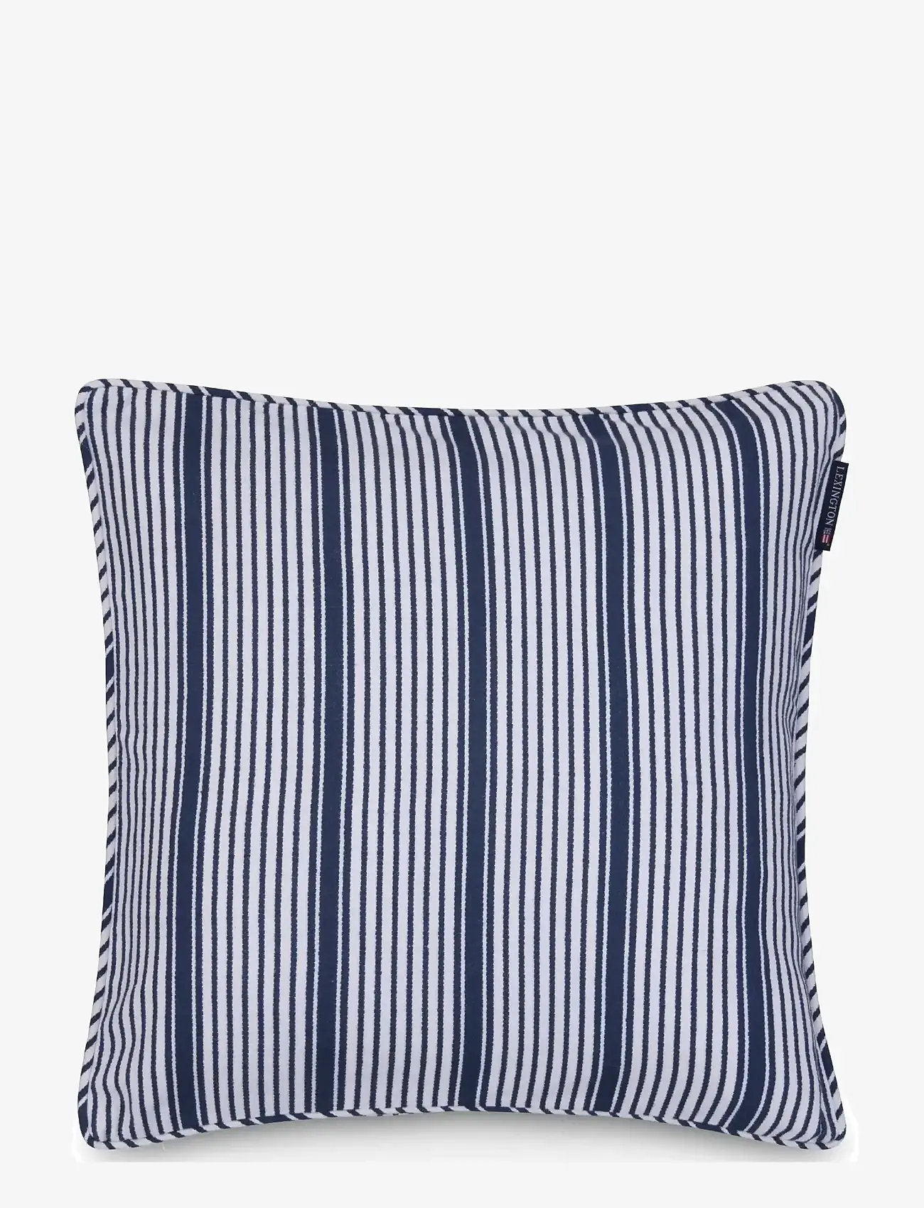 Lexington Home - Classic Striped Organic Cotton Twill Pillow Cover - köp efter pris - white/navy - 0