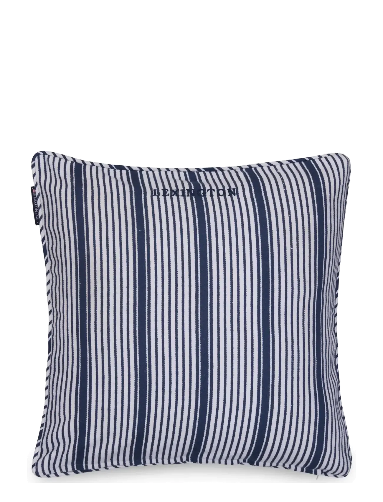 Lexington Home - Classic Striped Organic Cotton Twill Pillow Cover - pudebetræk - white/navy - 1