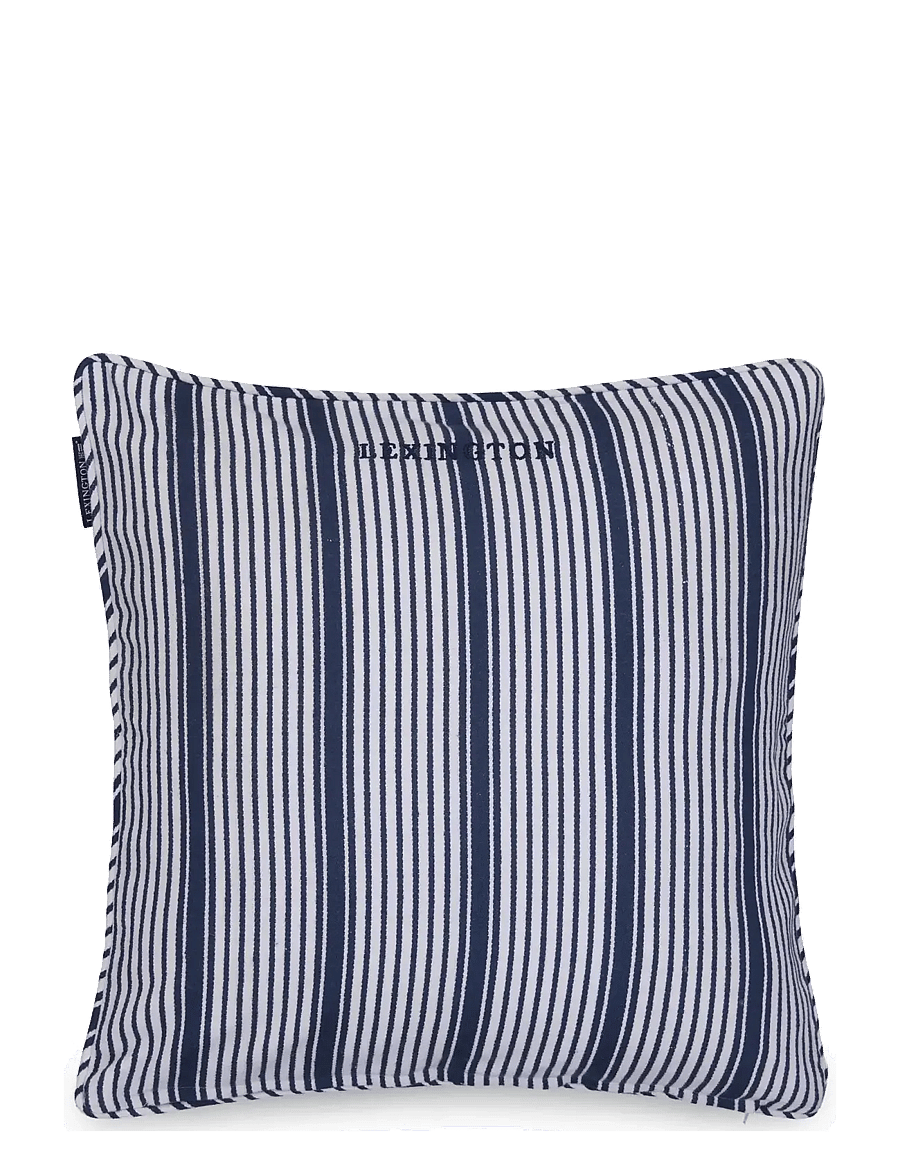 Lexington Home - Classic Striped Organic Cotton Twill Pillow Cover - kissenbezüge - white/navy - 1
