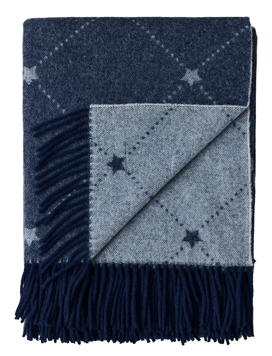 Lexington Home - Signature Star Recycled Wool Throw - pleedid - navy/white - 0