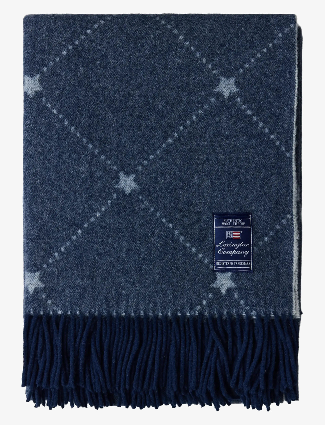 Lexington Home - Signature Star Recycled Wool Throw - køb efter pris - navy/white - 1