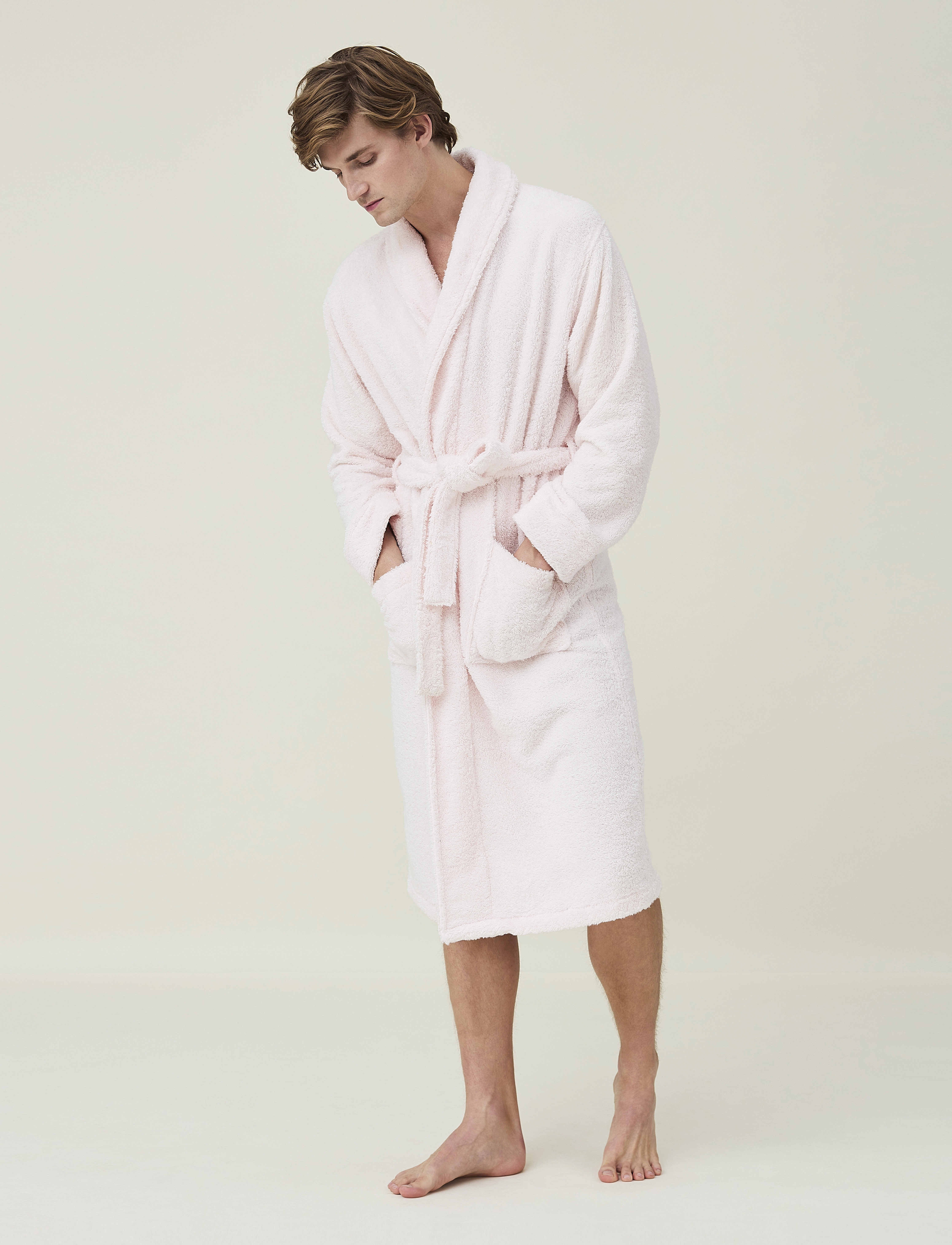 Lexington Home Lexington Original Bathrobe, Mænd, Sjalskrave Badekåbe, Pink, Str: XS