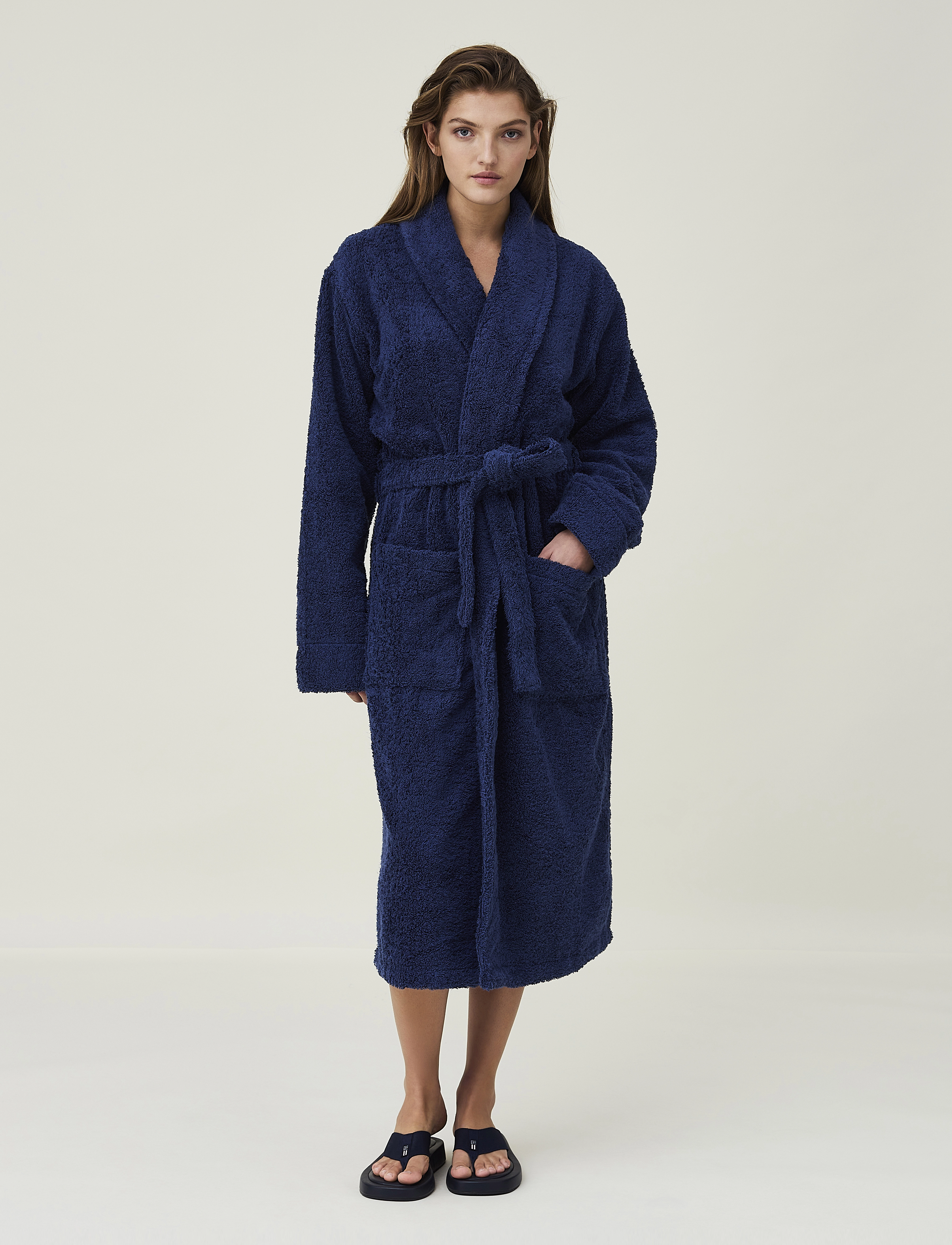 Lexington Home Lexington Original Bathrobe, Mænd, Sjalskrave Badekåbe, Blå, Str: XL