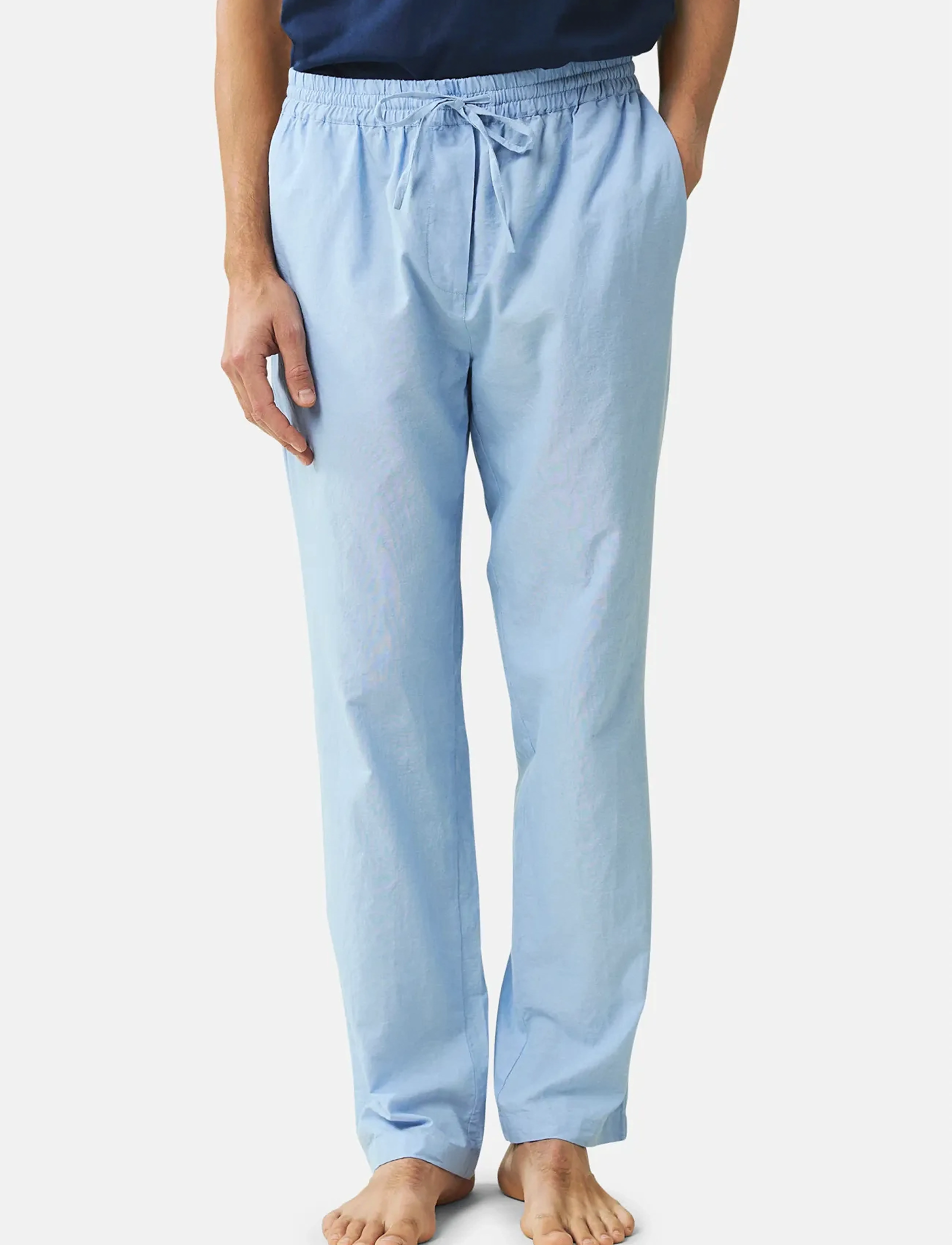 Lexington Home Icons Ken Organic Cotton Light Oxford Pajama Pants, XL, Night & Loungewear, Blau - Männerswear