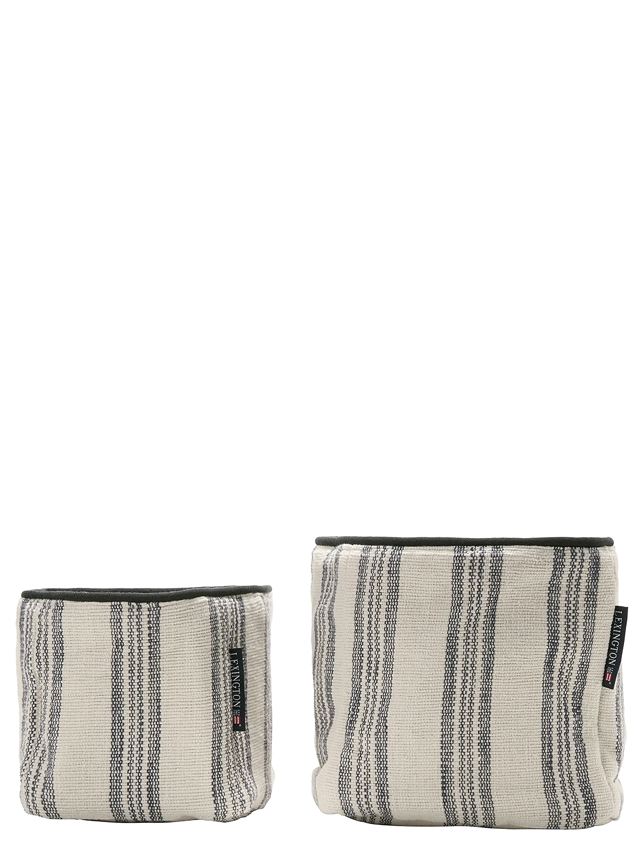 Lexington Home Striped Org Cotton Canvas Basket (Set Of 2), One Size, Storage, Creme - Storage Baskets, Homeware