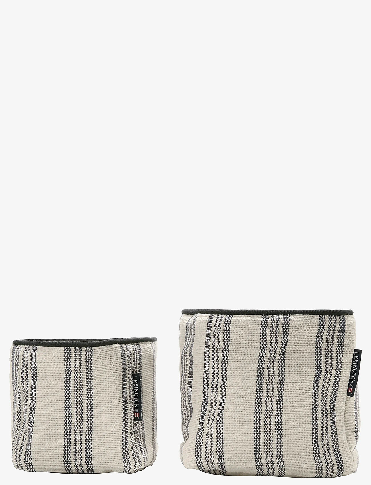 Lexington Home - Striped Org Cotton Canvas Basket (Set of 2) - aufbewahrungskörbe - beige/black - 0
