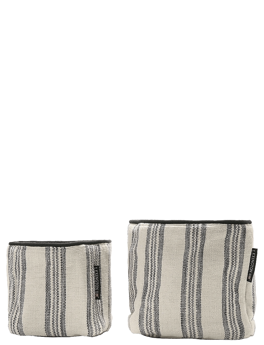 Lexington Home - Striped Org Cotton Canvas Basket (Set of 2) - aufbewahrungskörbe - beige/black - 0