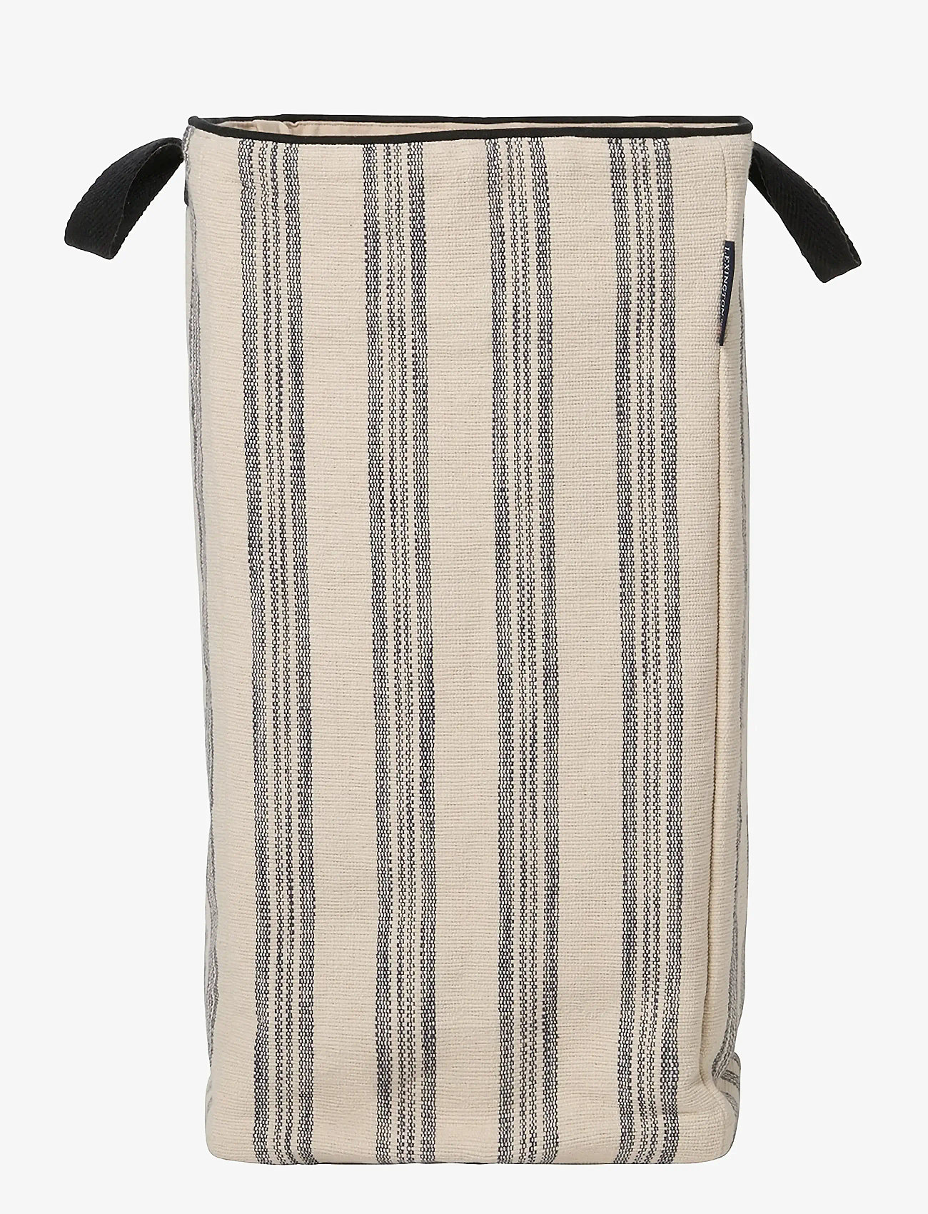 Lexington Home - Striped Org Cotton Canvas Laundry Basket - wäschekörbe - beige/black - 0