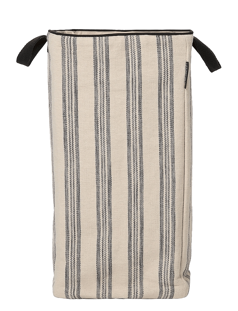 Lexington Home - Striped Org Cotton Canvas Laundry Basket - wäschekörbe - beige/black - 0