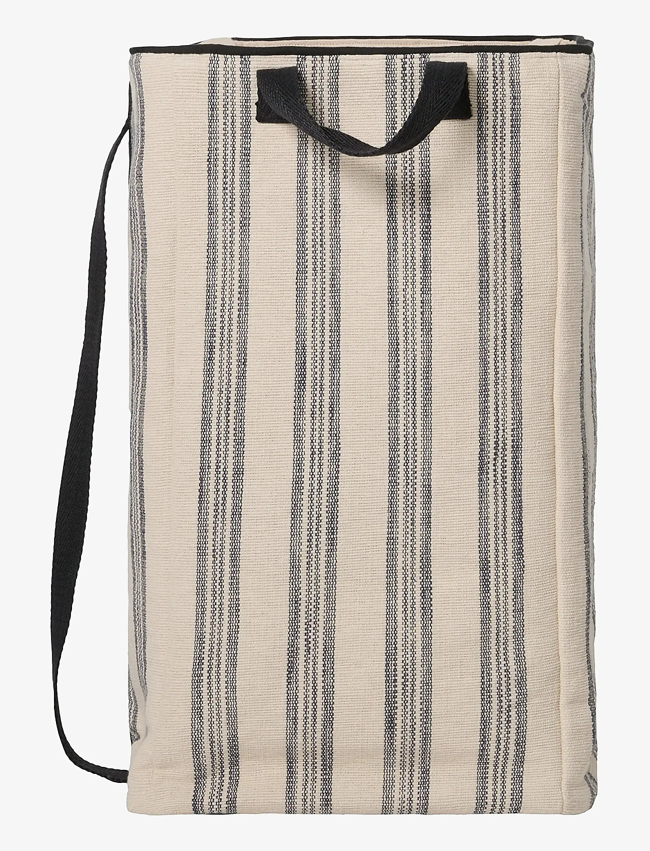 Lexington Home - Striped Org Cotton Canvas Laundry Basket - wäschekörbe - beige/black - 1