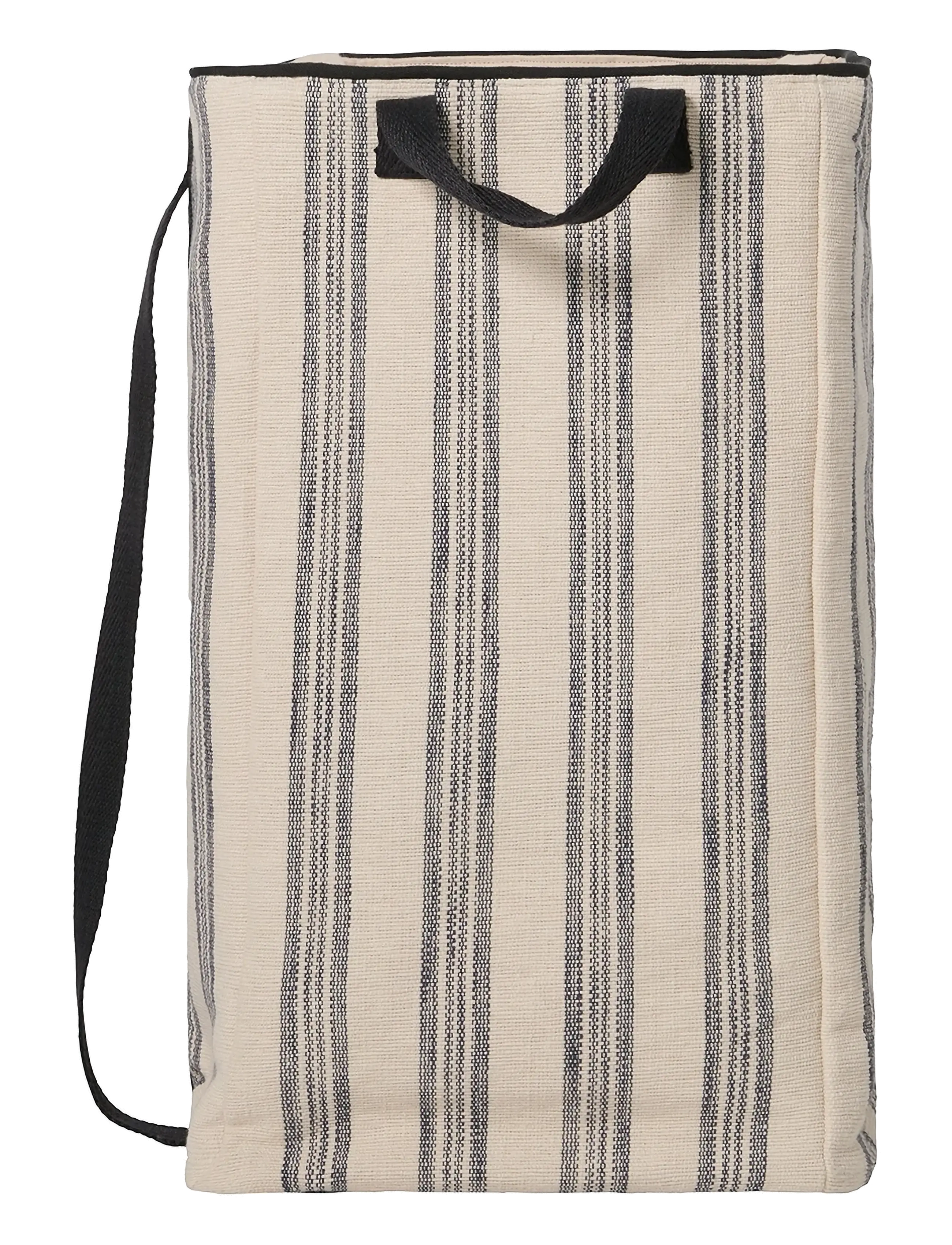 Lexington Home - Striped Org Cotton Canvas Laundry Basket - panier à linge - beige/black - 1