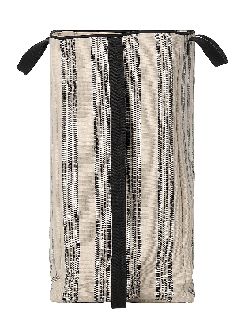 Lexington Home - Striped Org Cotton Canvas Laundry Basket - wäschekörbe - beige/black - 2