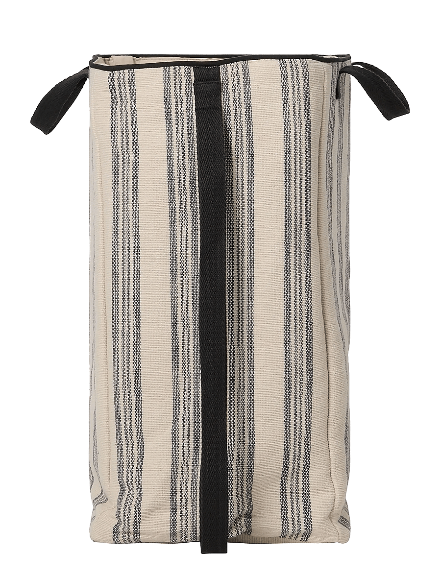 Lexington Home - Striped Org Cotton Canvas Laundry Basket - pesukorvid - beige/black - 2