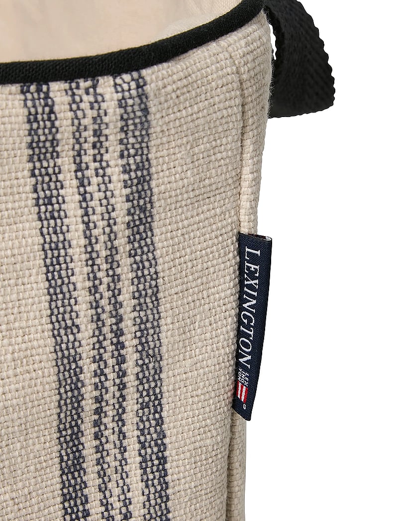 Lexington Home - Striped Org Cotton Canvas Laundry Basket - wäschekörbe - beige/black - 3