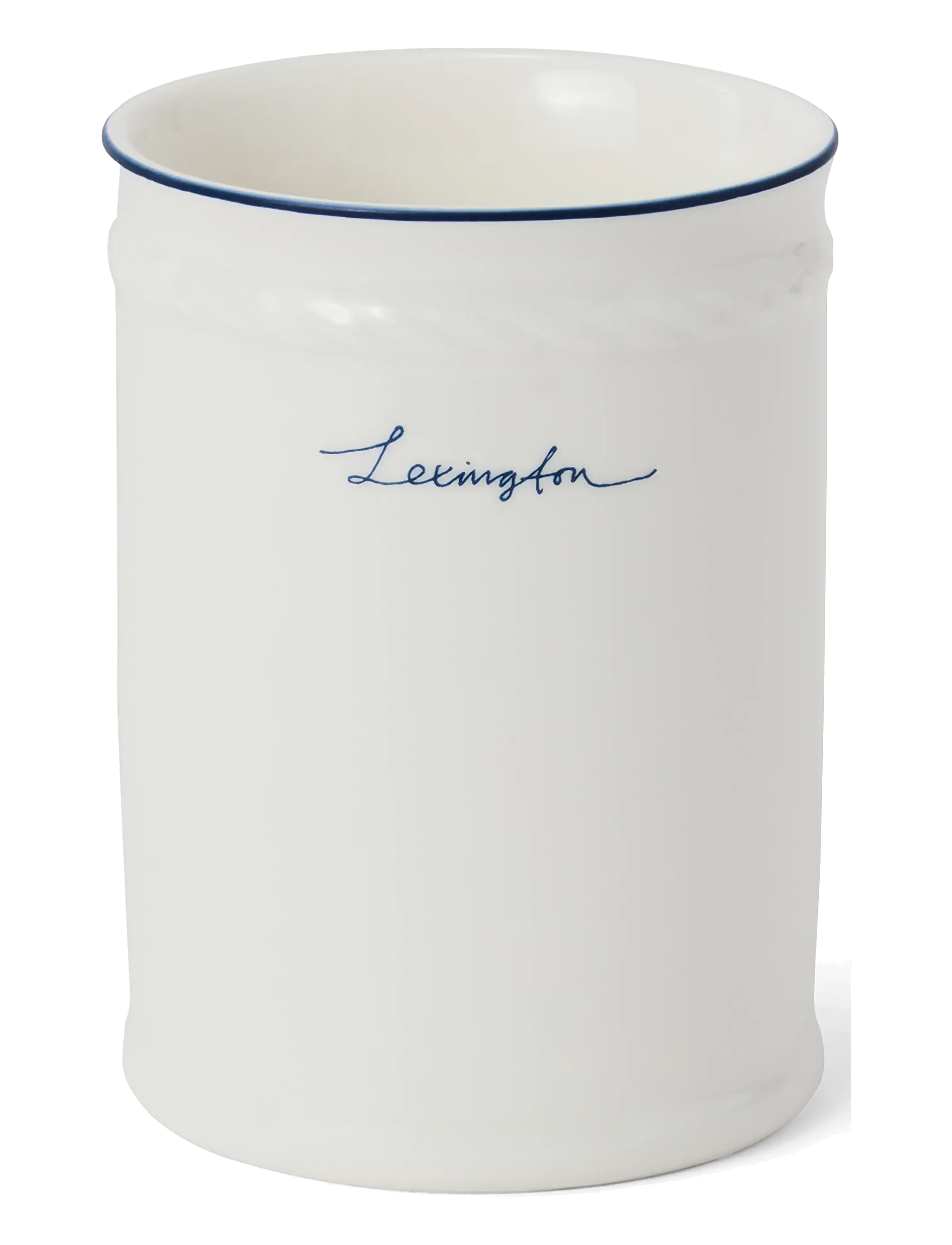 Lexington Home Lexington Porcelain Toothbrush Mug - Bathroom - WHITE/DK BLUE / white
