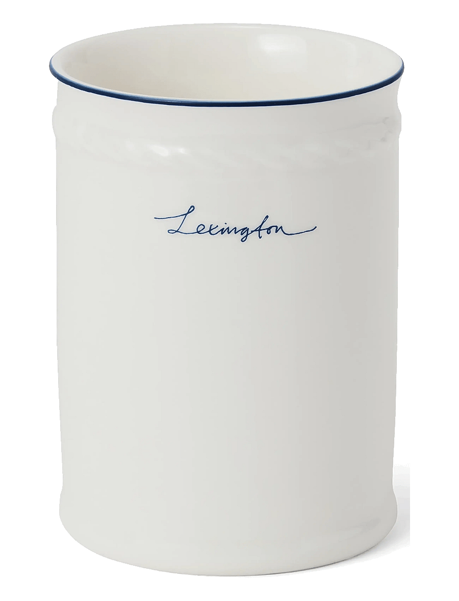Lexington Home - Lexington Porcelain Toothbrush Mug - zahnbürstenhalter - white/dk blue - 0