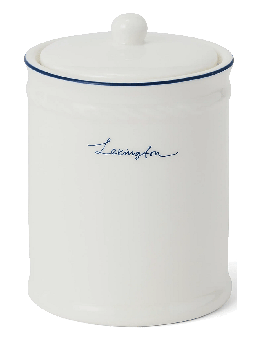 Lexington Home - Lexington Porcelain Cotton Pad Holder - zahnbürstenhalter - white/dk blue - 0