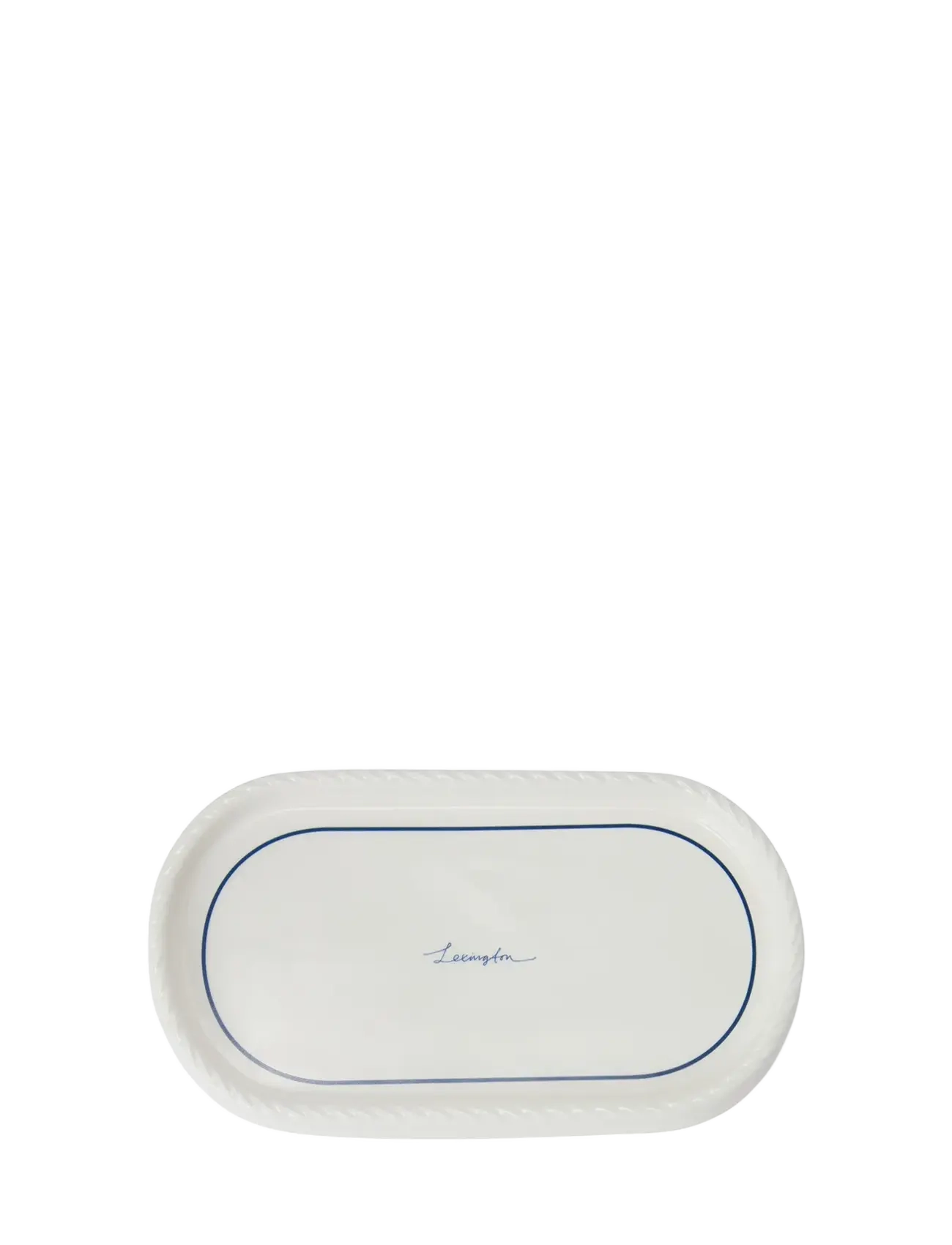 Lexington Home Lexington Porcelain Cosmetic Tray - Ladustamine - WHITE/DK BLUE / white
