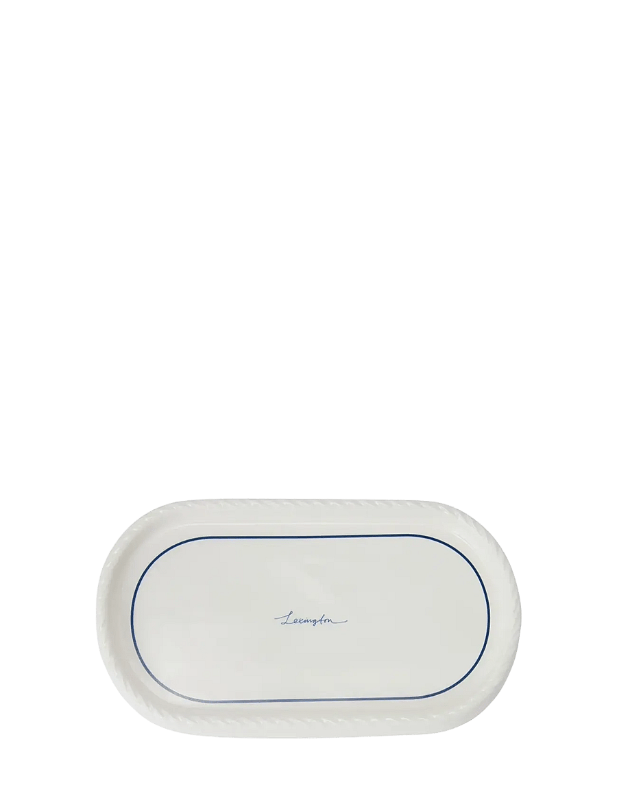 Lexington Home - Lexington Porcelain Cosmetic Tray - korraldajad - white/dk blue - 0
