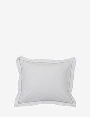 Hotel Percale White/Lt Beige Pillowcase - WHITE/LT BEIGE