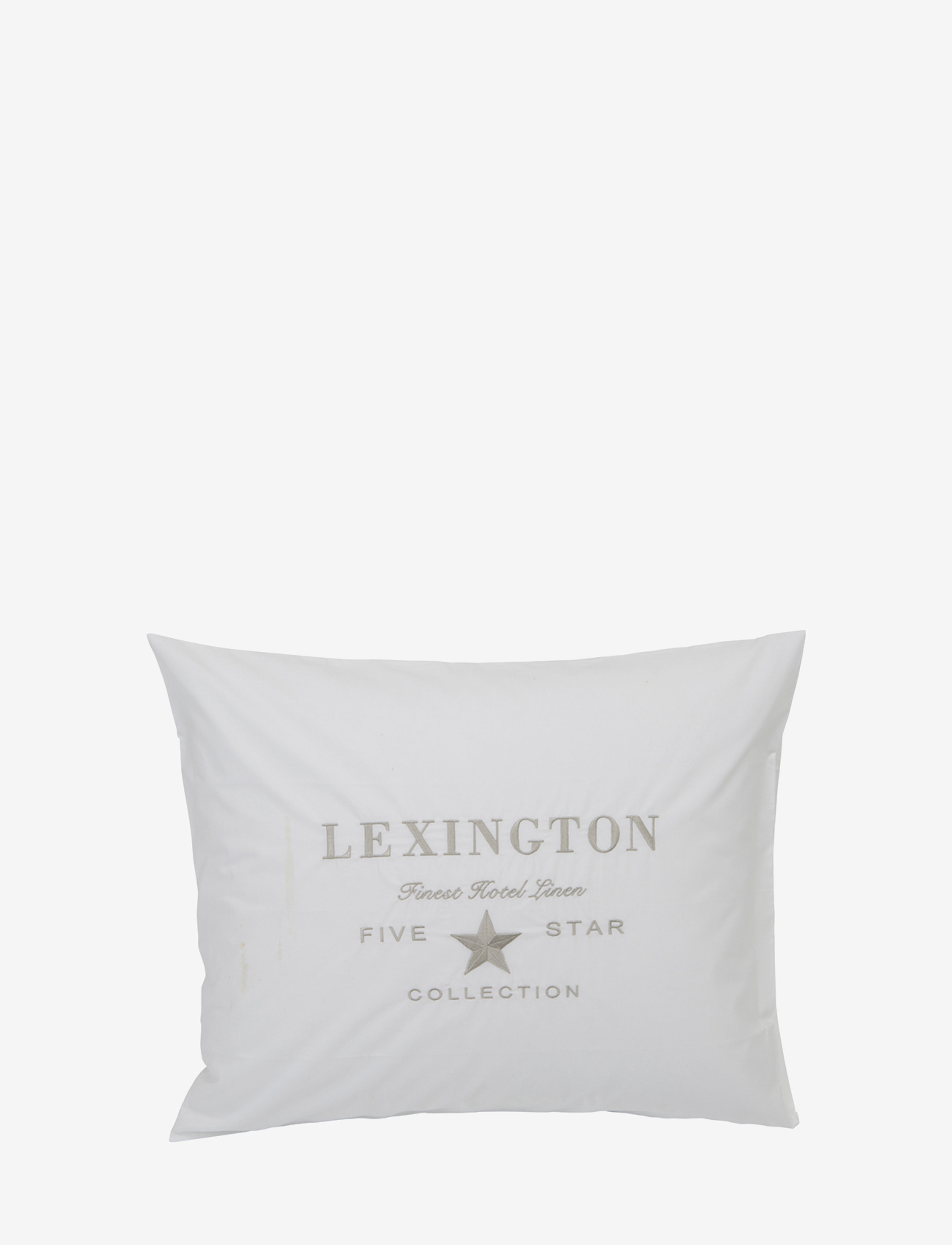 Hotel Embroidery White/Lt Beige Pillowcase - WHITE/LT BEIGE