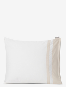 Hotel Sateen White/Light Sand Contrast Pillowcase, Lexington Home