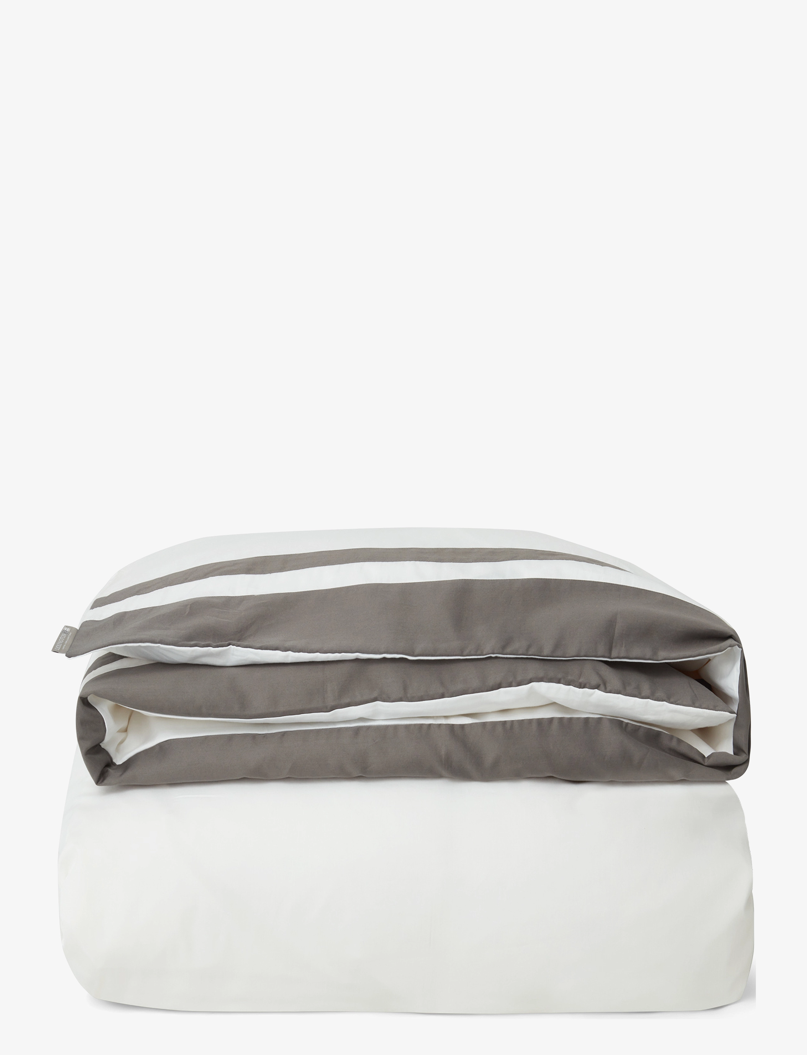 Lexington Home Hotel Sateen White/Charcoal Contrast Duvet Cover - Textilier - WHITE/CHARCOAL / grey
