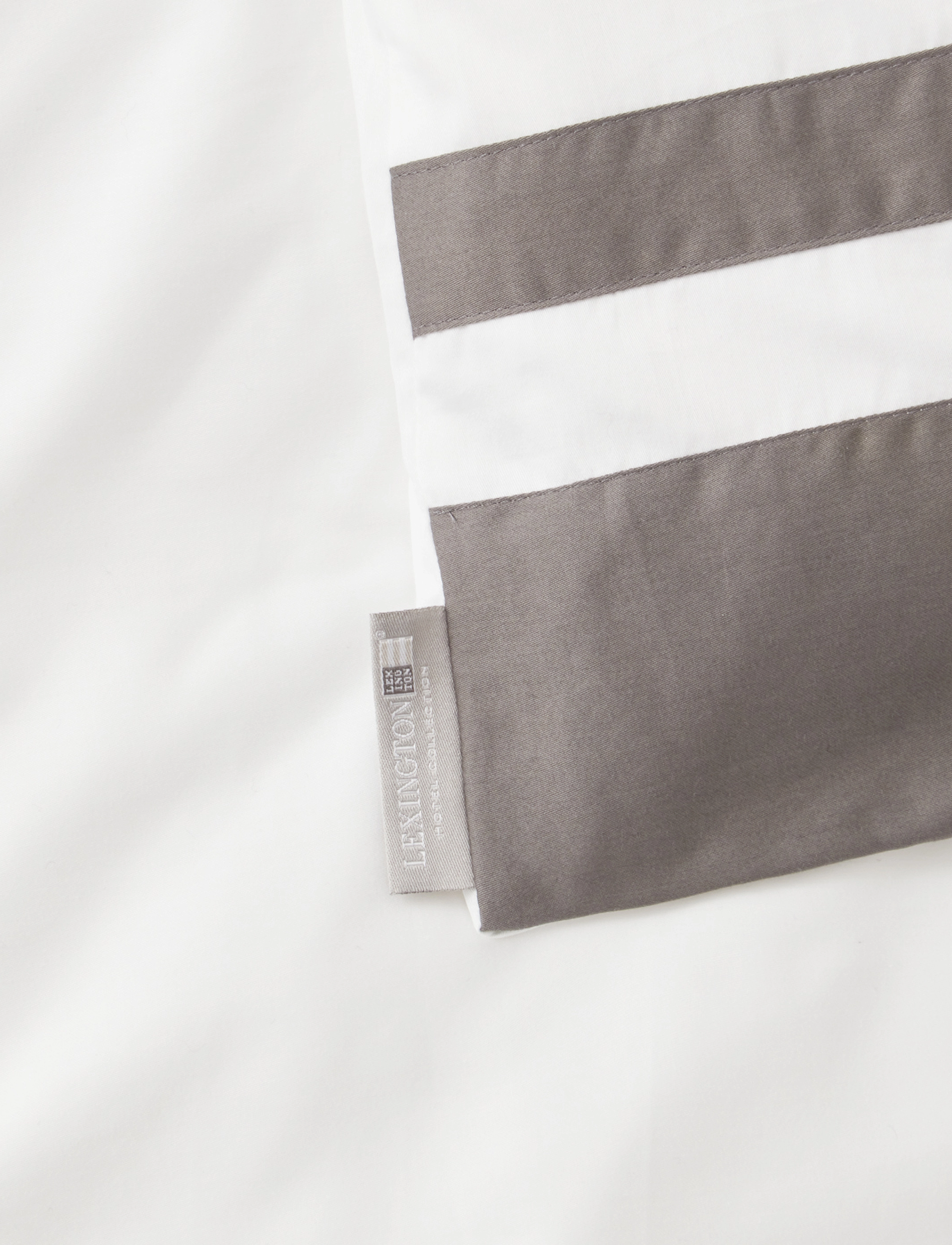 Lexington Home - Hotel Sateen White/Charcoal Contrast Duvet Cover - duvet covers - white/charcoal - 2