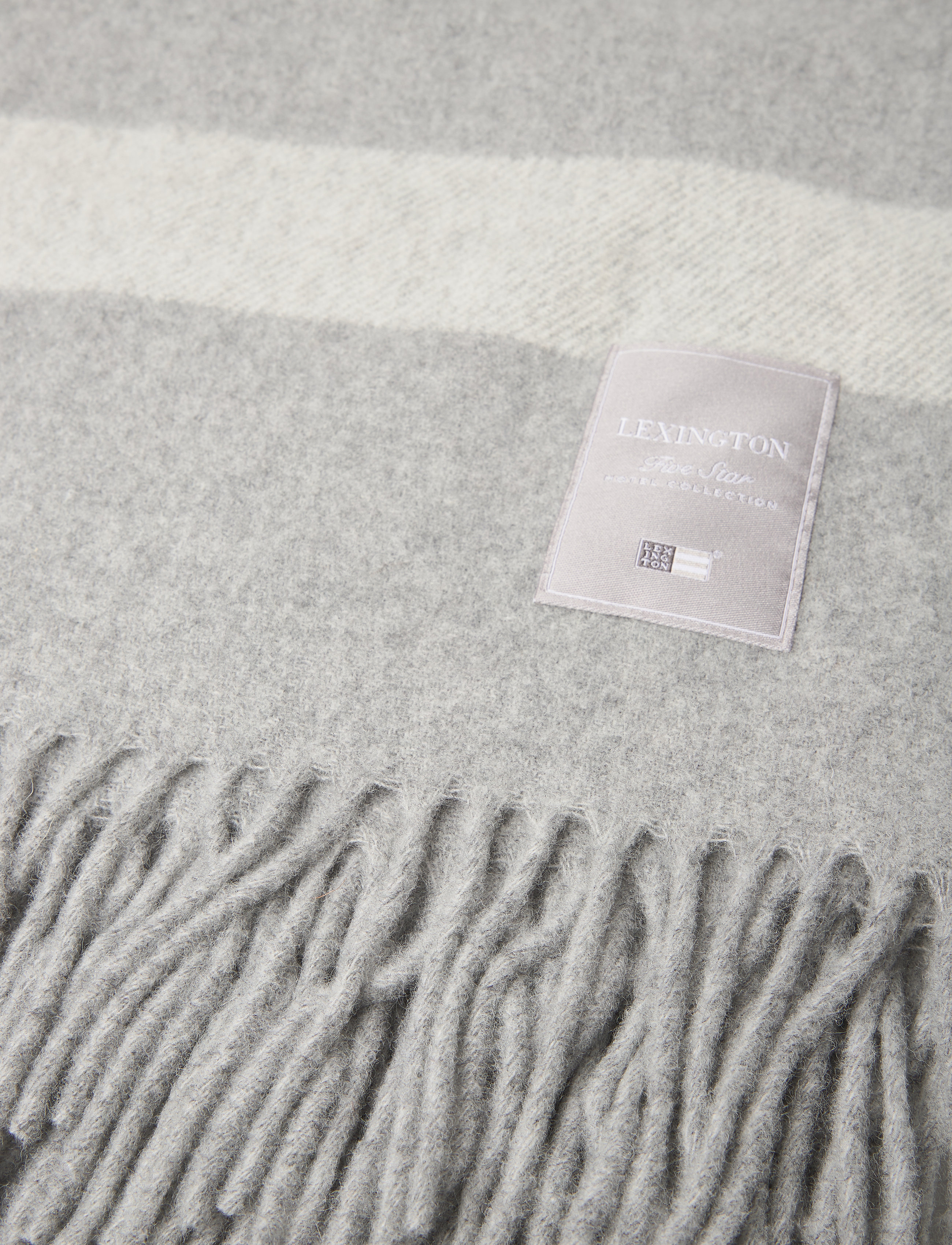 Lexington Home - Hotel Wool Throw - køb efter pris - gray/white - 1