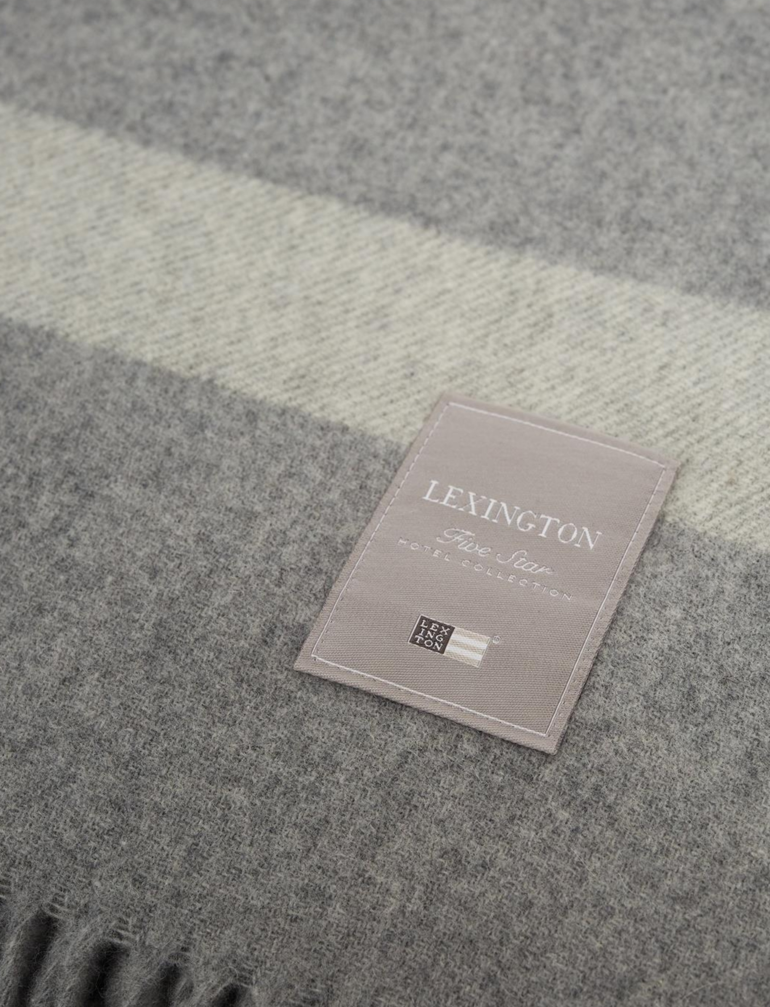 Lexington Home - Hotel Wool Throw - køb efter pris - gray/white - 2