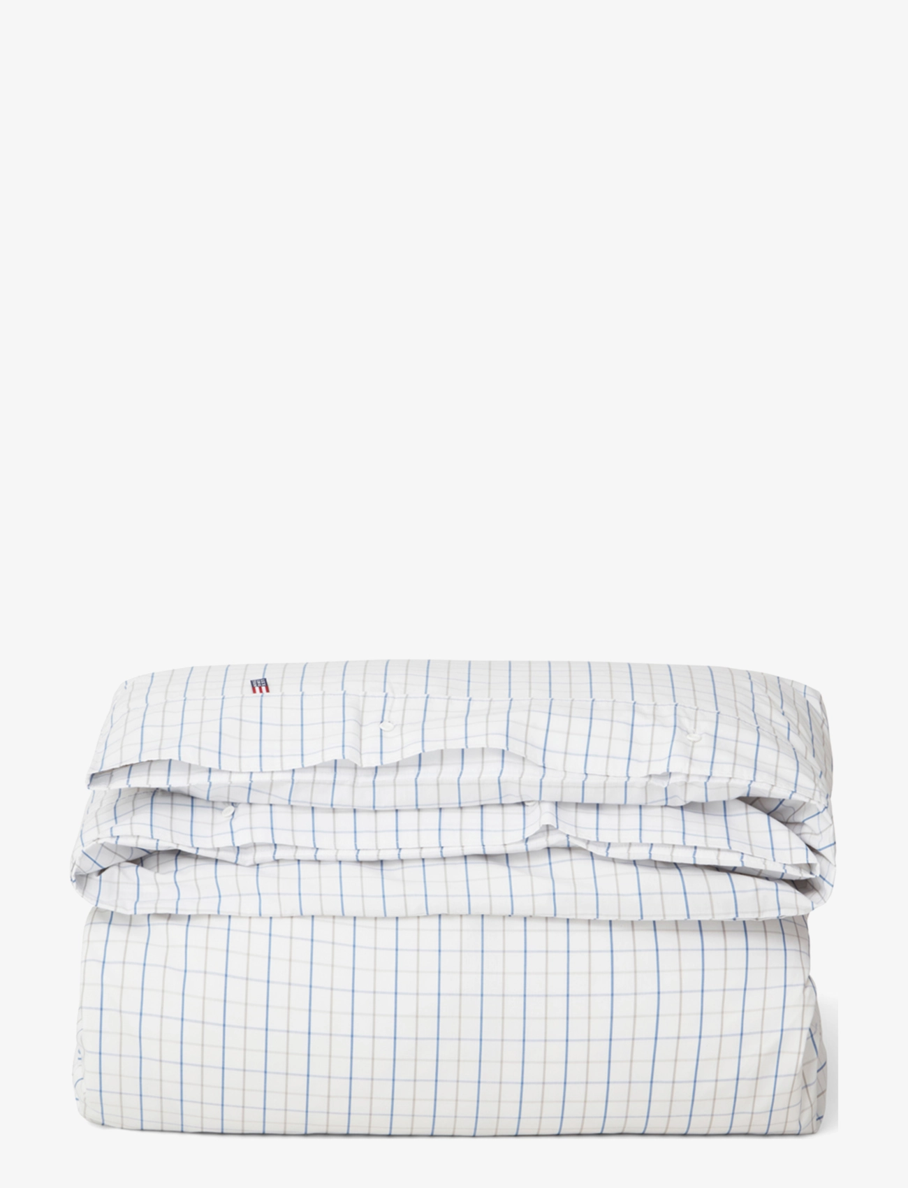Lexington Home Checked Cotton Poplin Duvet Cover - Last Chance - WHITE/BLUE/GRAY / white