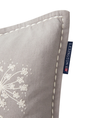Lexington Home - Flower Embroidered Linen/Cotton Pillow Cover - dekoratīvas spilvendrānas - gray/white - 1
