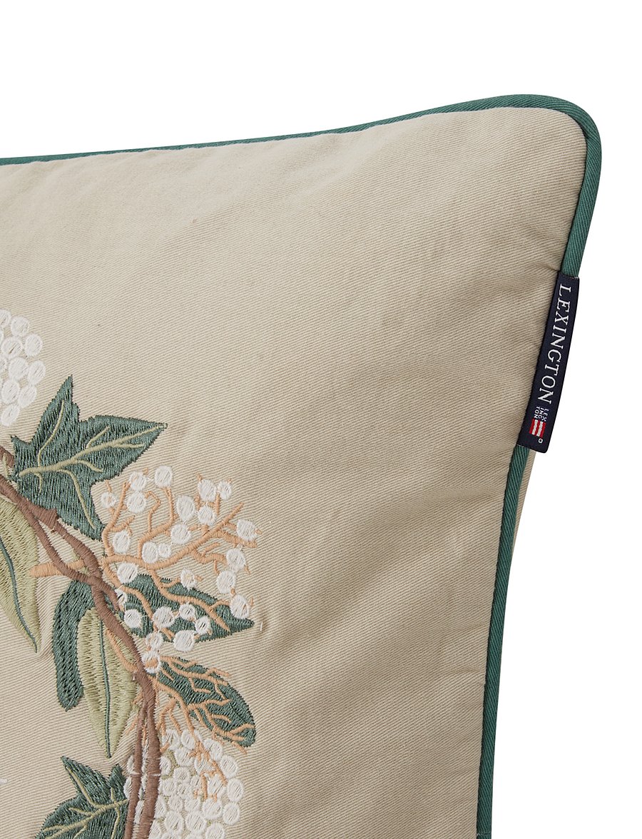 Lexington Home - Wreath Logo Organic Cotton Twill Pillow Cover - beige/green - 2