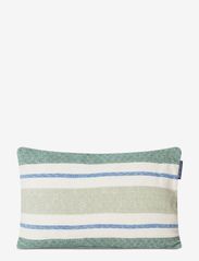 Irregular Striped Organic Cotton Pillow - GREEN/BLUE/WHITE