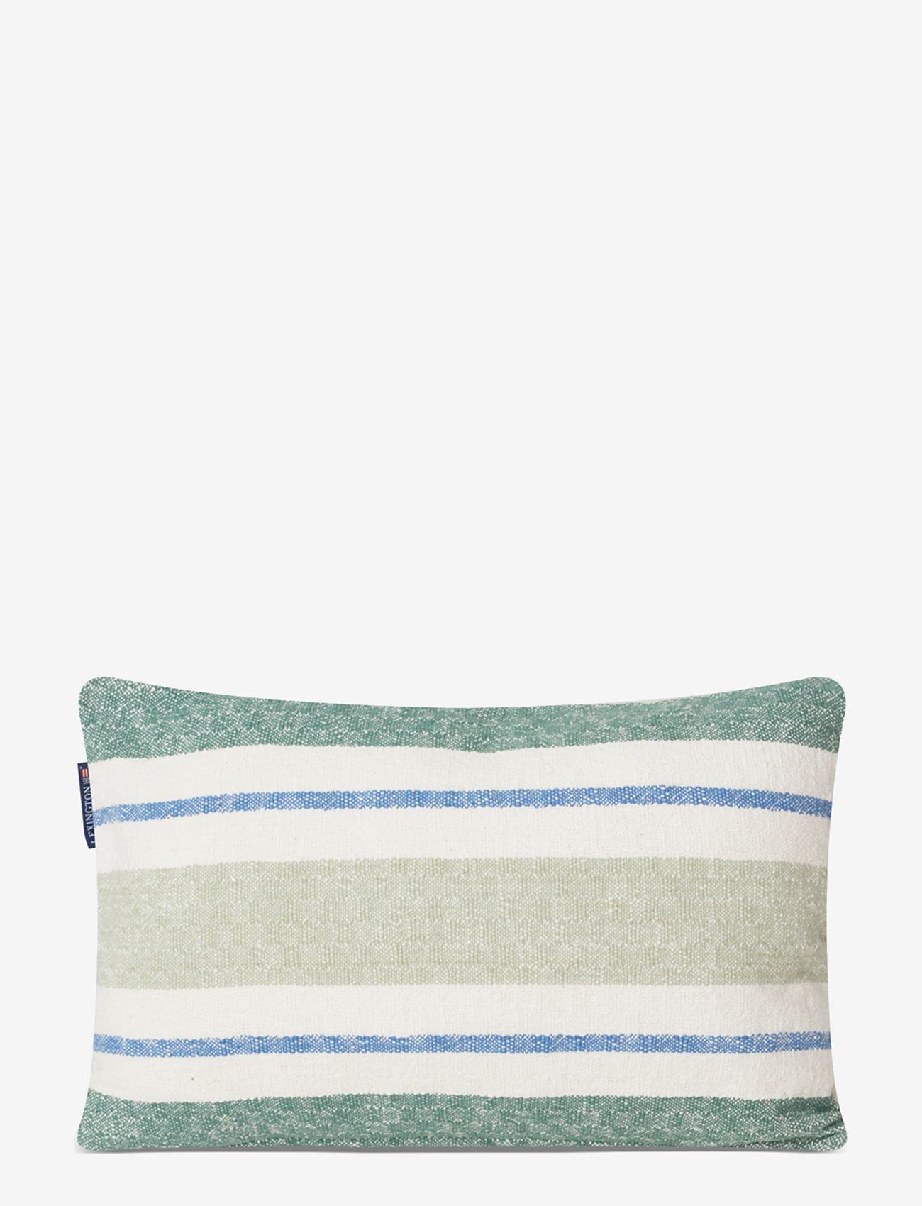 Lexington Home - Irregular Striped Organic Cotton Pillow - pudebetræk - green/blue/white - 1