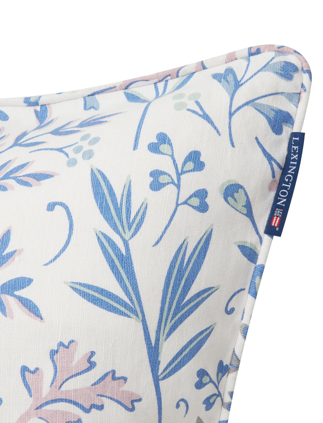 Lexington Home - Printed Flowers Linen/Cotton Pillow Cover - cushion covers - white multi - 1