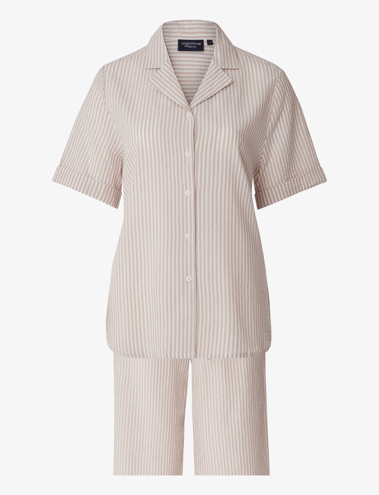 Lexington Home - Lauren Organic Cotton Seersucker Pajama Set - geburtstagsgeschenke - beige/white - 2