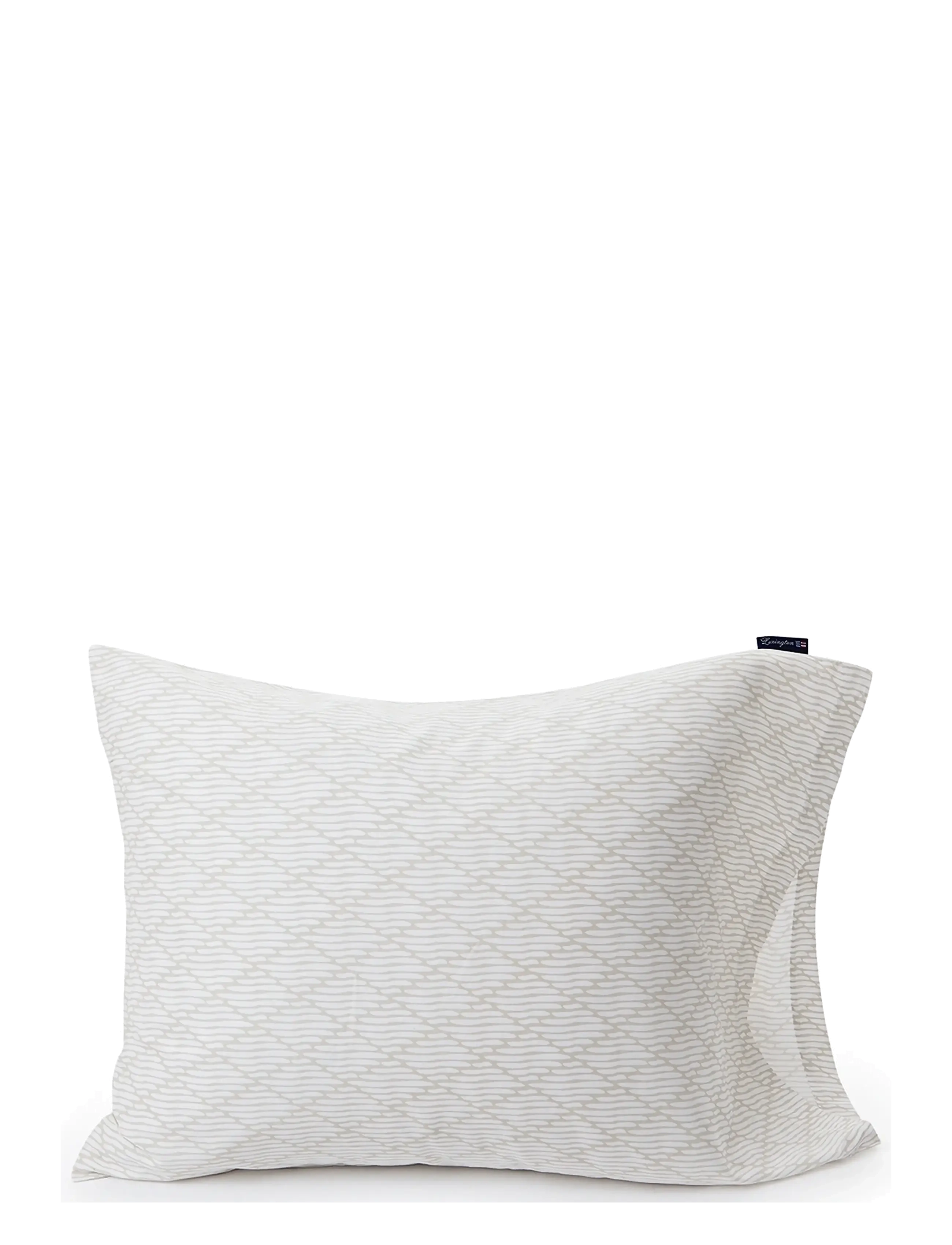 Lexington Home Beige Printed Sateen Pillowcase - Tekstiler - BEIGE/WHITE / white