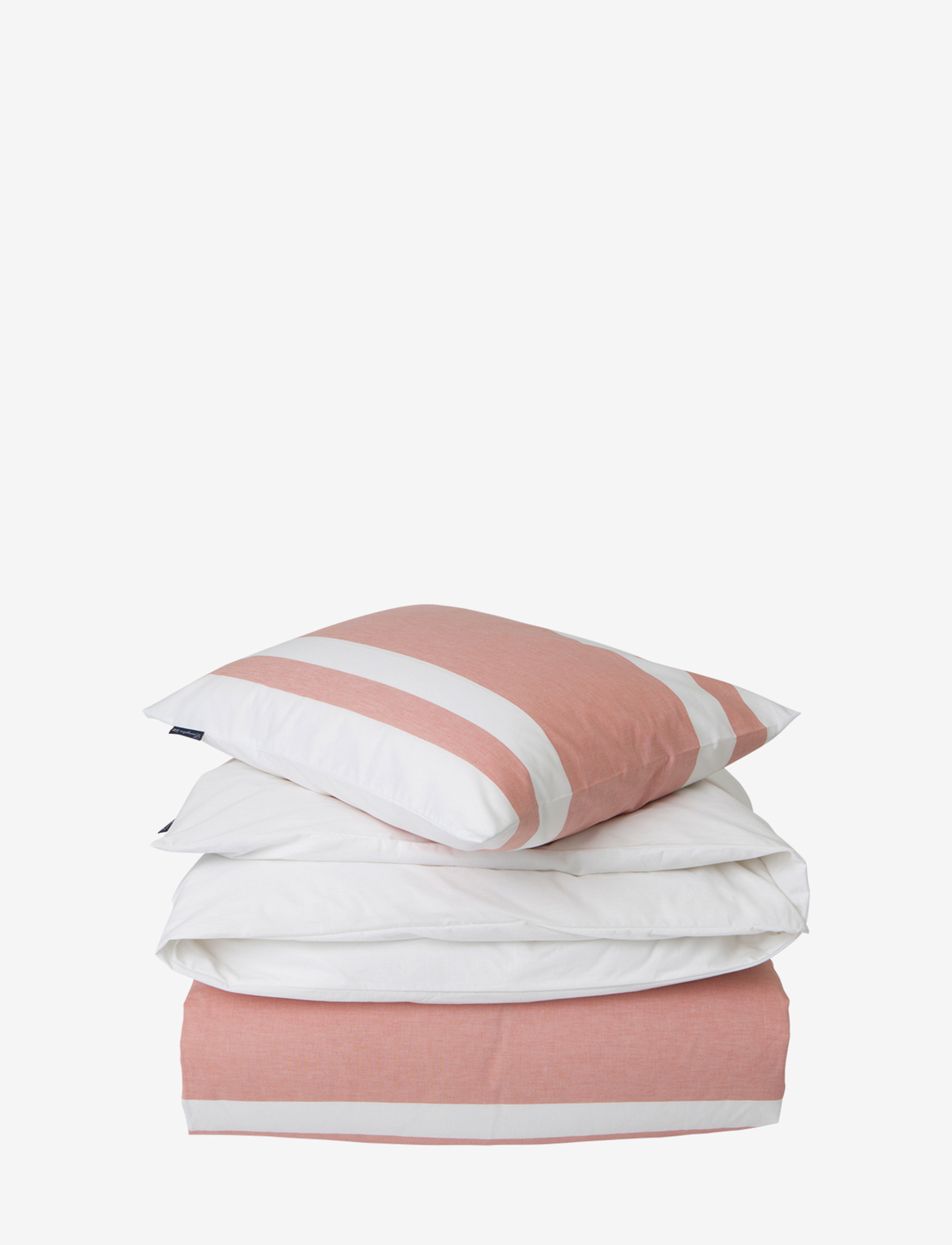 Lexington Home Apricot Horizontal Striped Poplin Set - Bedroom Textiles - WHITE/APRICOT / pink/rose