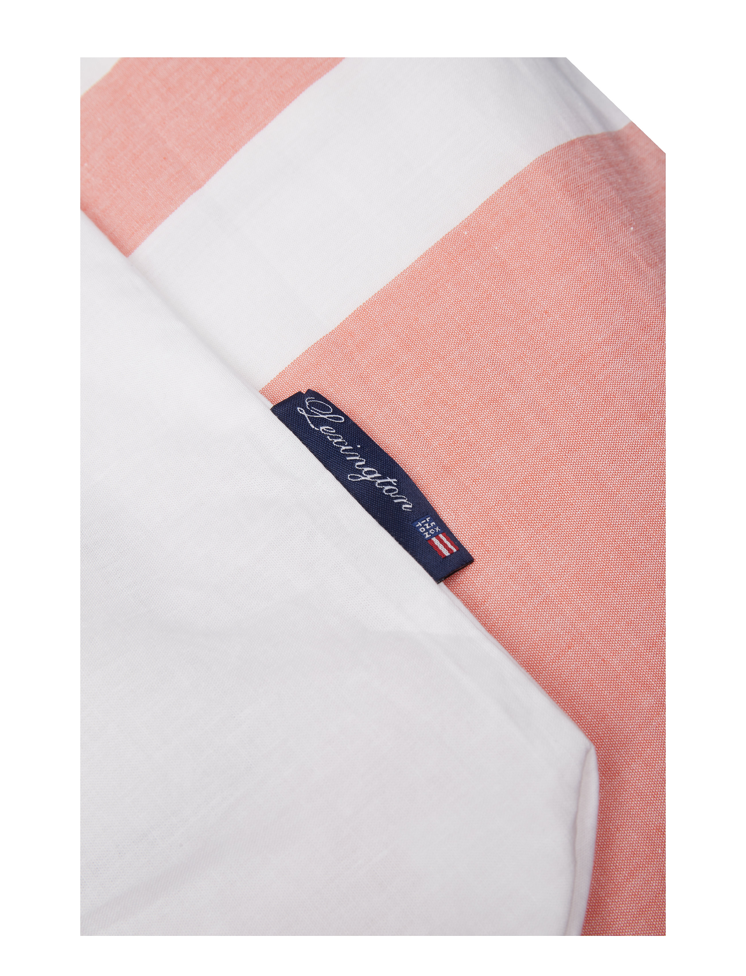 Lexington Home - Apricot Horizontal Striped Poplin Set - voodiriiete komplektid - white/apricot - 1