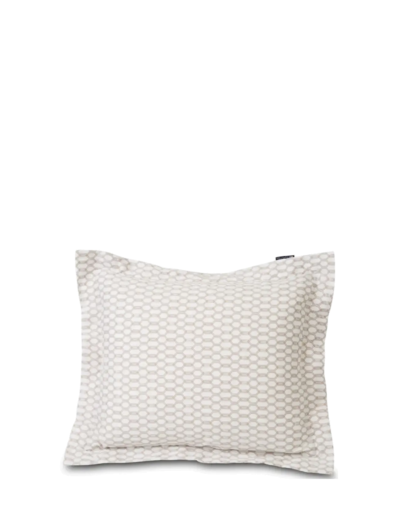 Lexington Home - White/Dk Beige Printed Cotton Sateen Pillowcase - pudebetræk - white/dk beige - 1