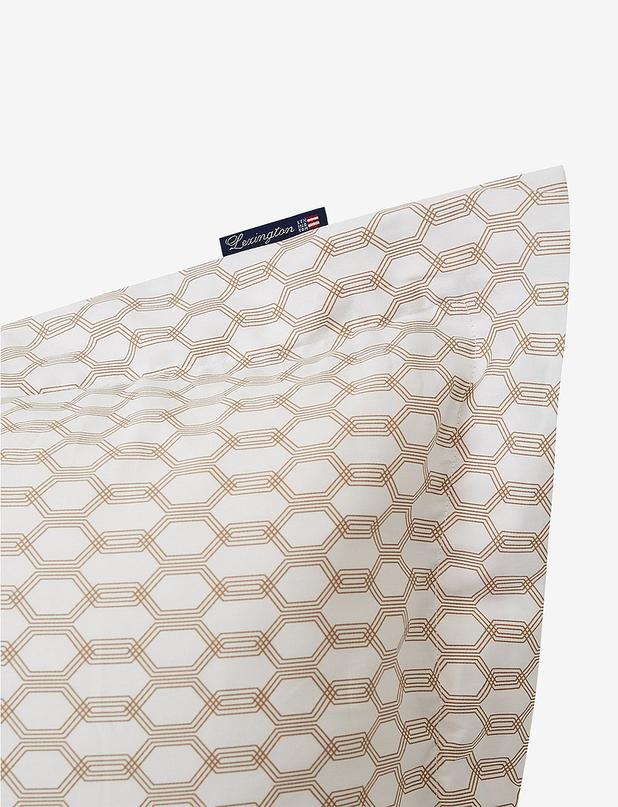Lexington Home - White/Dk Beige Printed Cotton Sateen Pillowcase - padjapüürid - white/dk beige - 2